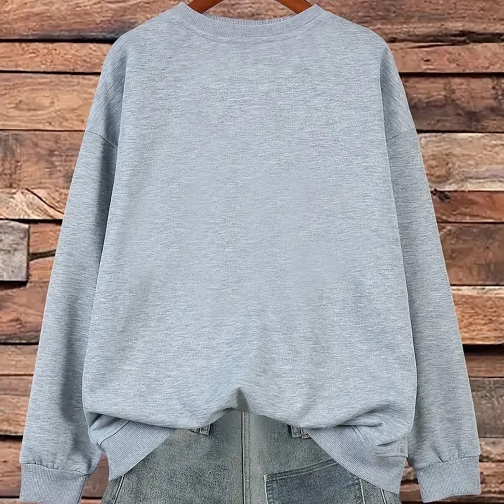 Women’s Gray 'Choose Happy' Heart Crewneck Sweatshirt - Size XL - NWOT - Picture 2 of 5